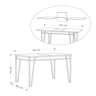 Стол обеденный PAL DINING TABLE ANCIENT WHITE ANCIENT WHITE ANCIENT WHITE 132X80X76 СМ. (LEV00100)