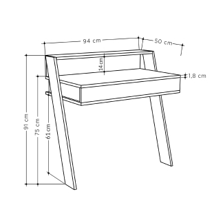 Стол письменный COWORK WORKING TABLE OAK OAK OAK 94X50X91 СМ. (LEV00207)