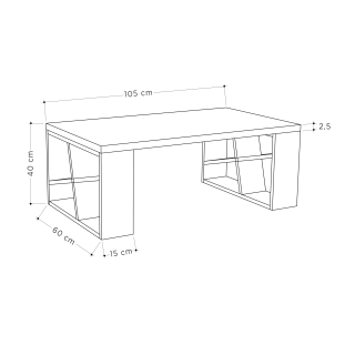 Стол журнальный HONEY COFFEE TABLE WHITE WHITE  105X60X40 СМ. (LEV00032)