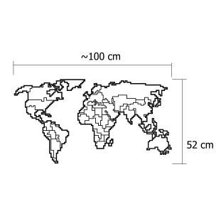 Панно WALL ART NO:41 WORLD MAP 100X0,3X52 СМ. (LEV00991)