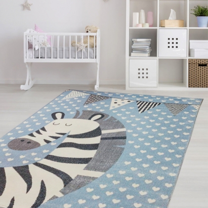 Ковер детский NORR KIDS ZEBRA 180X120 см.  (H467A_SFU41_2) голубой