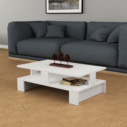 Стол журнальный MANSU COFFEE TABLE WHITE WHITE WHITE 80X50X28 СМ. (LEV00050)