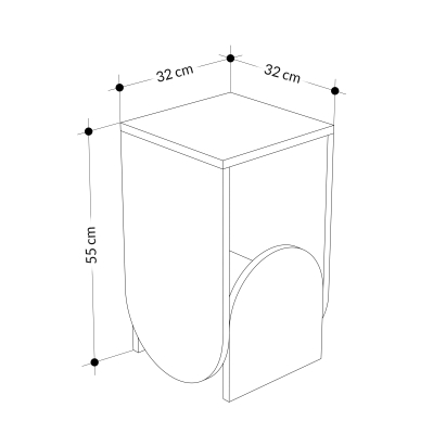 Стол приставной NUN SIDE TABLE WHITE WHITE LIGHT MOCHA 32X32X55 СМ. (LEV00168)