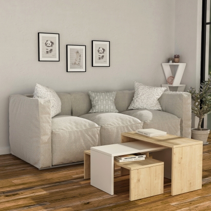 Стол журнальный KANTA COFFEE TABLE OAK WHITE OAK 65X30X39 СМ. (LEV00048)