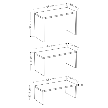 Стол журнальный KANTA COFFEE TABLE OAK WHITE OAK 65X30X39 СМ. (LEV00048)