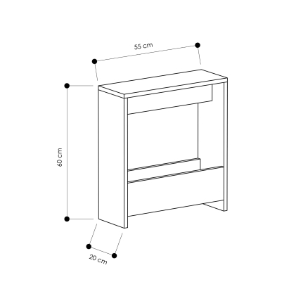 Стол приставной SIMPI SIDE TABLE DARK COFFEE DARK COFFEE DARK COFFEE 55X20X60 СМ. (LEV00153)