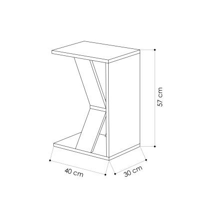 Стол приставной NAZE C TABLE OAK OAK OAK 30X40X57 СМ. (LEV00014)