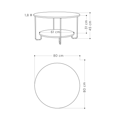 Стол журнальный CORRO COFFEE TABLE OAK OAK  80X80X45 СМ. (LEV00068)