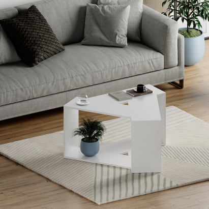 Стол журнальный TRIO COFFEE TABLE WHITE WHITE WHITE 100X98X52 СМ. (LEV00086)