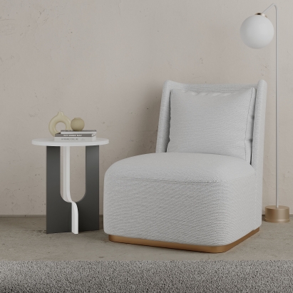 Стол журнальный LUNA SIDE TABLE WHITE WHITE ANTHRACITE 40X40X47 СМ. (LEV00171)