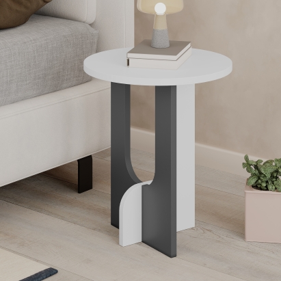 Стол журнальный LUNA SIDE TABLE WHITE WHITE ANTHRACITE 40X40X47 СМ. (LEV00171)