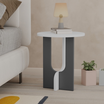 Стол журнальный LUNA SIDE TABLE WHITE WHITE ANTHRACITE 40X40X47 СМ. (LEV00171)