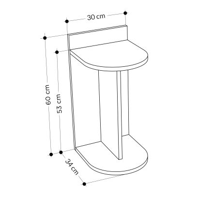 Стол приставной DOM SIDE TABLE ANTHRACITE WHITE ANTHRACITE 30X34X61 СМ. (LEV00163)