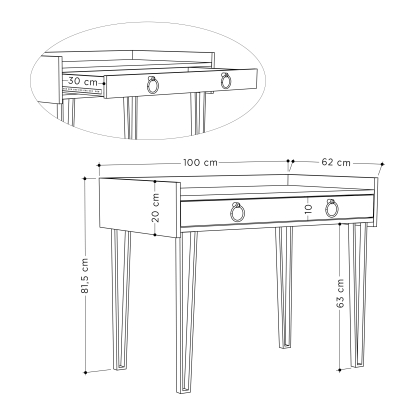 Стол письменный SPONGE STUDY TABLE WHITE WHITE WHITE 100X62X81 СМ. (LEV00178)