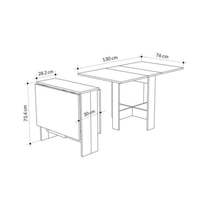 Стол обеденный ARTEMIO DINING TABLE OAK OAK OAK 130X76X73 СМ. (LEV00110)