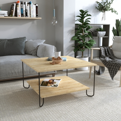 Стол журнальный MARBO COFFEE TABLE OAK OAK  80X80X45 СМ. (LEV00071)