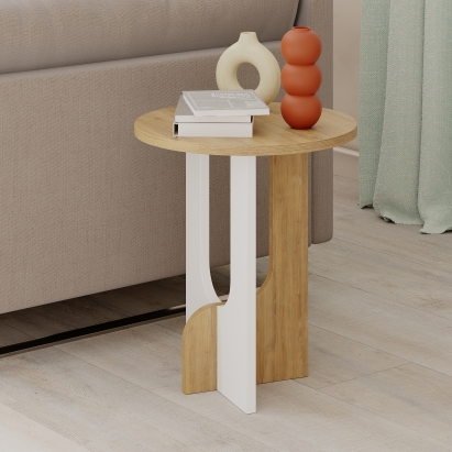 Стол журнальный LUNA SIDE TABLE OAK OAK WHITE 40X40X47 СМ. (LEV00172)