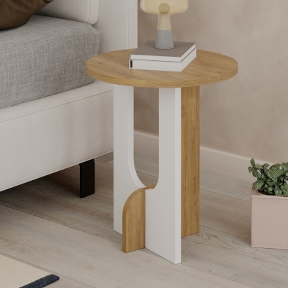 Стол журнальный LUNA SIDE TABLE OAK OAK WHITE 40X40X47 СМ. (LEV00172)