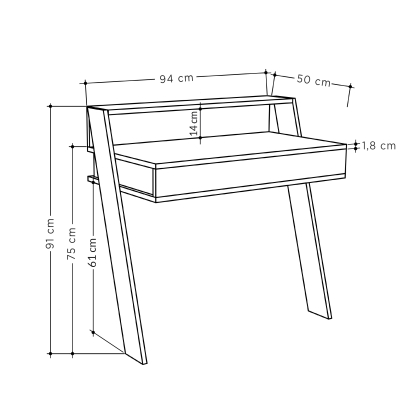 Стол письменный COWORK WORKING TABLE WHITE WHITE WHITE 94X50X91 СМ. (LEV00187)