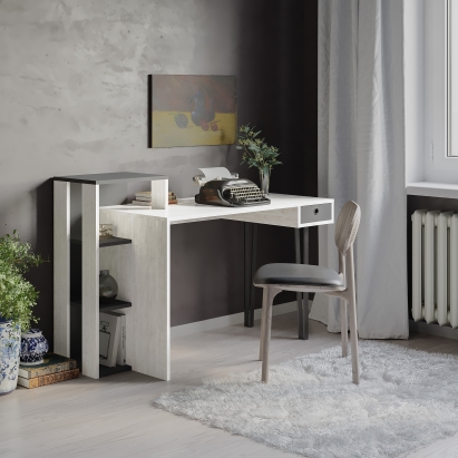 Стол письменный LOYD STUDY TABLE ANCIENT WHITE ANCIENT WHITE ANTHRACITE 141X60X92 СМ. (LEV00181)