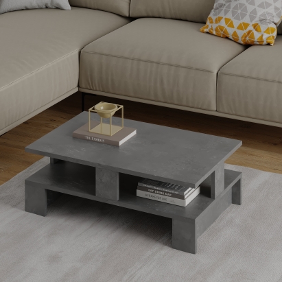 Стол журнальный MANSU COFFEE TABLE RETRO GREY RETRO GREY RETRO GRAY 80X50X28 СМ. (LEV00089)