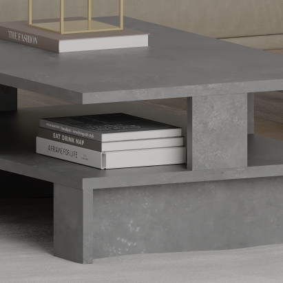 Стол журнальный MANSU COFFEE TABLE RETRO GREY RETRO GREY RETRO GRAY 80X50X28 СМ. (LEV00089)