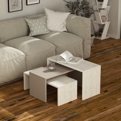 Стол журнальный KANTA COFFEE TABLE ANCIENT WHITE LIGHT MOCHA ANCIENT WHITE 65X30X39 СМ. (LEV00042)