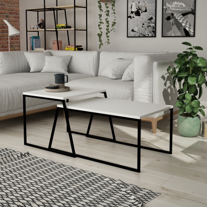 Стол журнальный PAL COFFEE TABLE WHITE WHITE  88X50X38 СМ. (LEV00059)