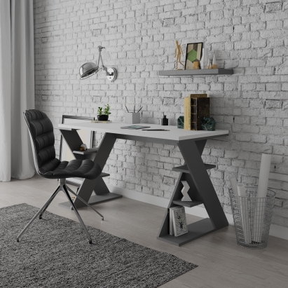 Стол письменный PAPILLON WORKING TABLE ANTHRACITE WHITE ANTHRACITE 137X60X75 СМ. (LEV00198)