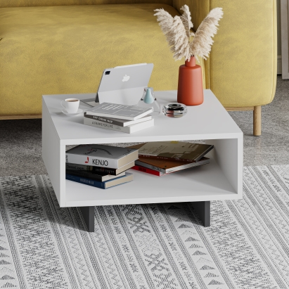 Стол журнальный HOLA COFFEE TABLE WHITE WHITE WHITE 60X60X32 СМ. (LEV00034)