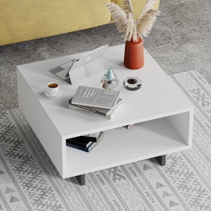 Стол журнальный HOLA COFFEE TABLE WHITE WHITE WHITE 60X60X32 СМ. (LEV00034)