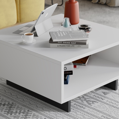 Стол журнальный HOLA COFFEE TABLE WHITE WHITE WHITE 60X60X32 СМ. (LEV00034)