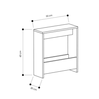 Стол приставной SIMPI SIDE TABLE OAK OAK OAK 55X20X60 СМ. (LEV00174)