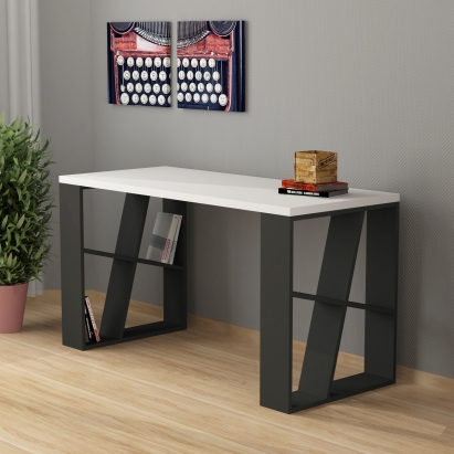 Стол письменный HONEY WORKING TABLE ANTHRACITE WHITE ANTHRACITE 137X60X75 СМ. (LEV00191)