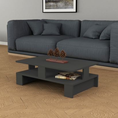 Стол журнальный MANSU COFFEE TABLE ANTHRACITE ANTHRACITE ANTHRACITE 80X50X28 СМ. (LEV00049)