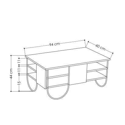 Стол журнальный NORFOLK COFFEE TABLE WHITE WHITE WHITE 94X60X44 СМ. (LEV00074)