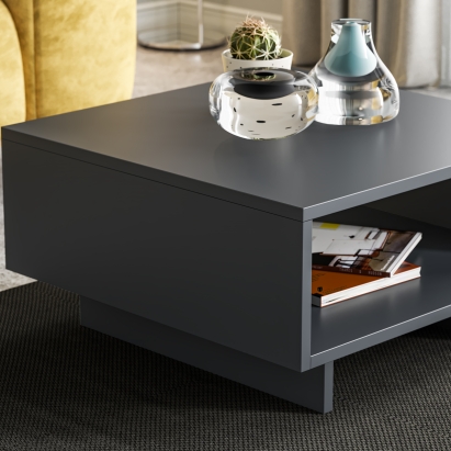 Стол журнальный HOLA COFFEE TABLE ANTHRACITE ANTHRACITE ANTHRACITE 60X60X32 СМ. (LEV00033)