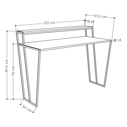 Стол письменный PAL WORKING TABLE OAK OAK OAK 124X58X92 СМ. (LEV00202)