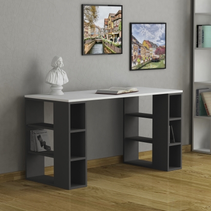 Стол письменный COLMAR WORKING TABLE ANTHRACITE WHITE ANTHRACITE 140X60X75 СМ. (LEV00206)