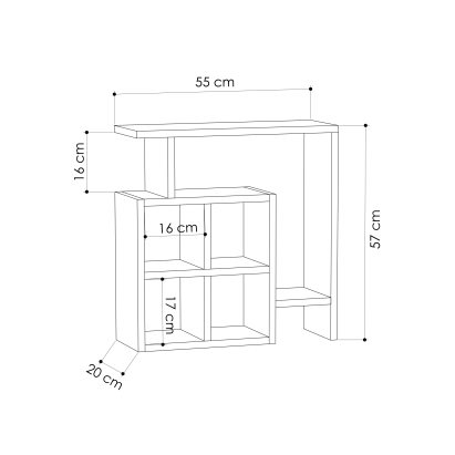 Стол приставной MONDRI SIDE TABLE WHITE WHITE WHITE 55X20X57 СМ. (LEV00142)