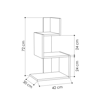 Стол приставной ROSIE SIDE TABLE OAK OAK ANTHRACITE 42X30X72 СМ. (LEV00152)