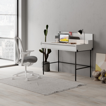 Стол письменный LEILA WORKING TABLE WHITE WHITE ANTHRACITE 110X60X101 СМ. (LEV00208)