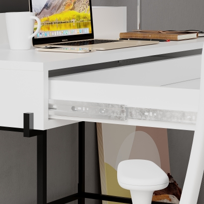 Стол письменный LEILA WORKING TABLE WHITE WHITE ANTHRACITE 110X60X101 СМ. (LEV00208)