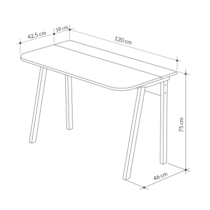 Стол письменный LUTON DESK WHITE LIGHT MOCHA WHITE 120X60X75 СМ. (LEV00093)