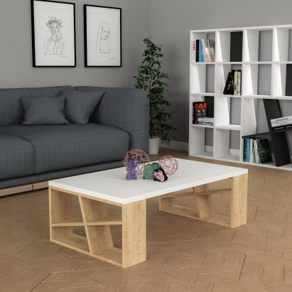 Стол журнальный HONEY COFFEE TABLE OAK WHITE  105X60X40 СМ. (LEV00035)