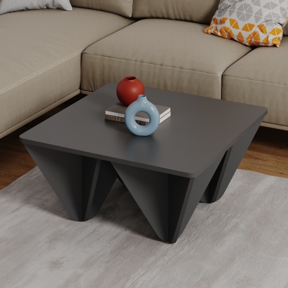 Стол журнальный DIAMOND COFFEE TABLE ANTHRACITE ANTHRACITE ANTHRACITE 80X80X38 СМ. (LEV00085)