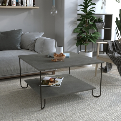 Стол журнальный MARBO COFFEE TABLE RETRO GREY RETRO GREY  80X80X45 СМ. (LEV00067)