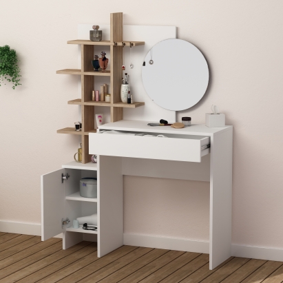 Туалетный столик MUP DRESSING TABLE WHITE WHITE OAK 105X35X151 СМ. (LEV00124)