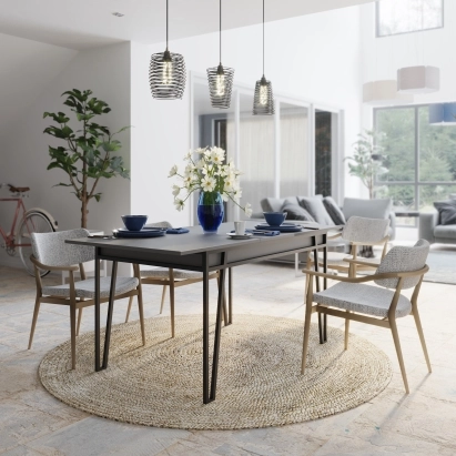 Стол обеденный PAL DINING TABLE ANTHRACITE ANTHRACITE ANTHRACITE 132X80X76 СМ. (LEV00101)