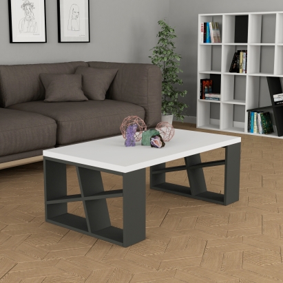 Стол журнальный HONEY COFFEE TABLE ANTHRACITE WHITE  105X60X40 СМ. (LEV00031)